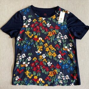 Tory Burch Kayla t-shirt Top Multicolor Floral Iris size M NWT